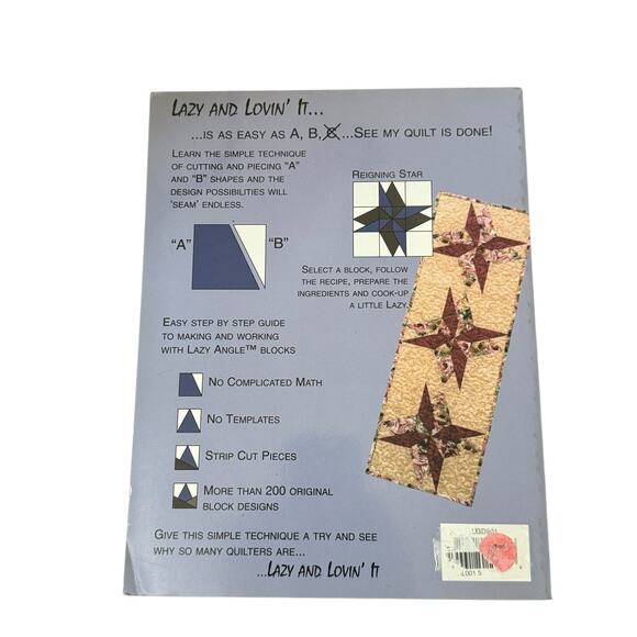 Lazy And Lovin' It Step by Step 250 Lazy Angle Blocks Quilt Book Joan Hawley - Picture 2 of 6